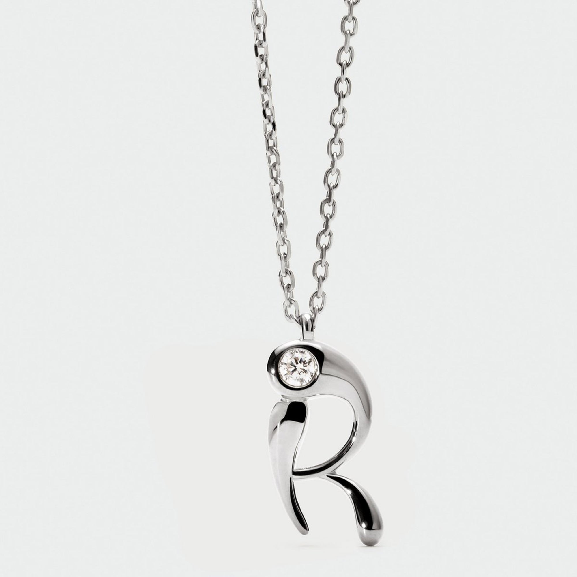 PDPAOLA sterling silver initial R necklace
