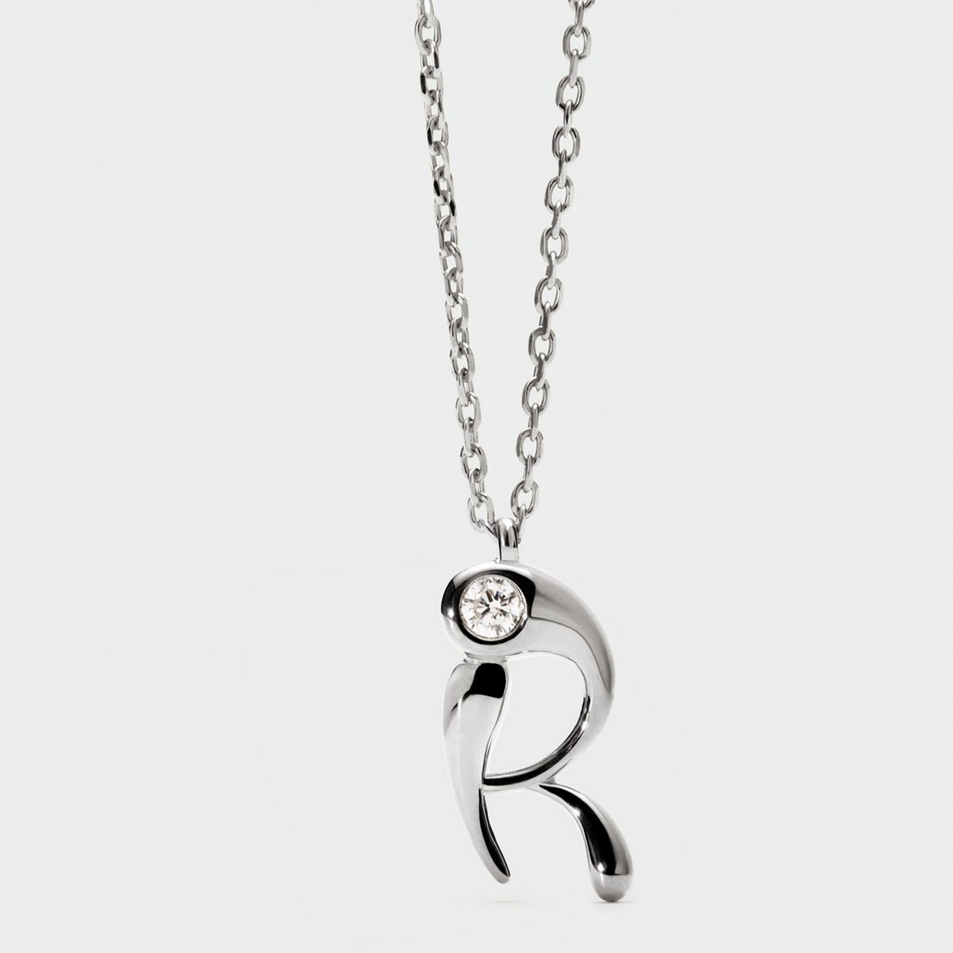 PDPAOLA sterling silver initial R necklace