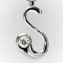 PDPAOLA sterling silver initial S necklace with round cubic zirconia