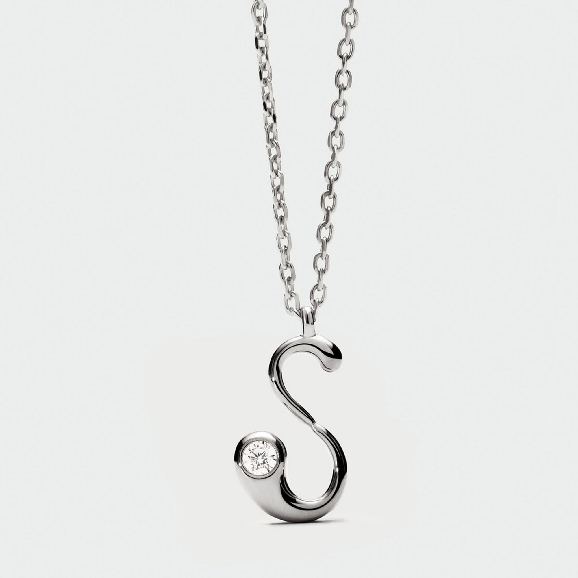 PDPAOLA sterling silver initial S necklace
