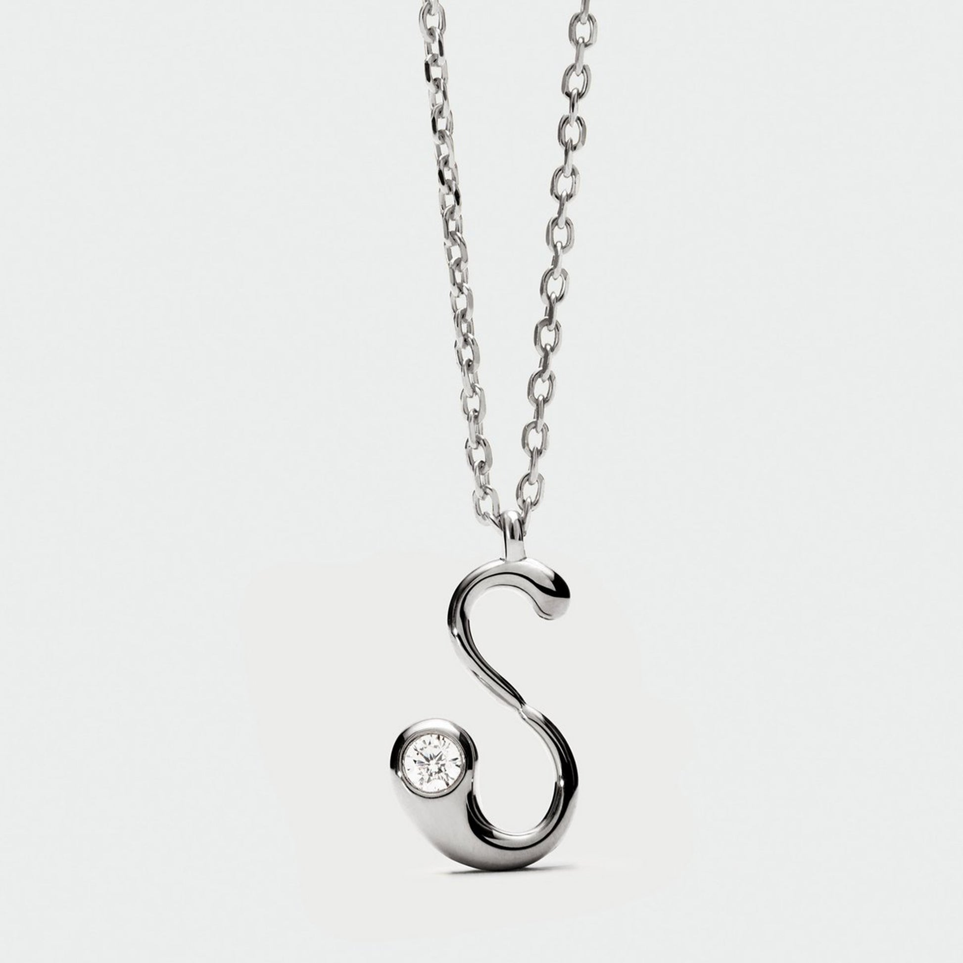 PDPAOLA sterling silver initial S necklace