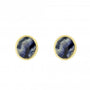9ct Yellow Gold 7mm Round Blue John Stud Earrings