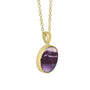 9ct Yellow Gold Blue John Round Pendant With Trace Chain