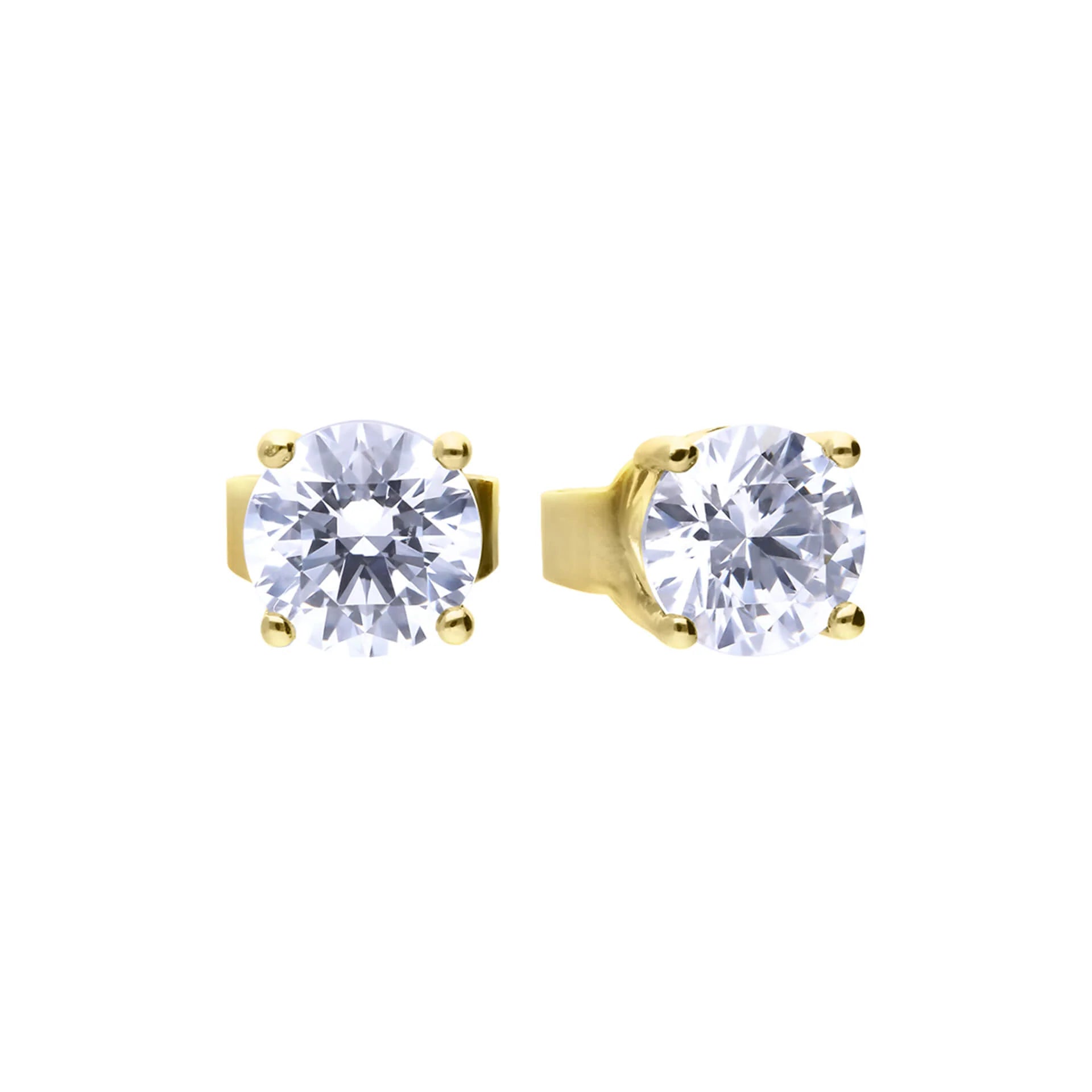 Diamonfire 24ct Gold Plated 1.00ct Cubic Zirconia Stud Earrings