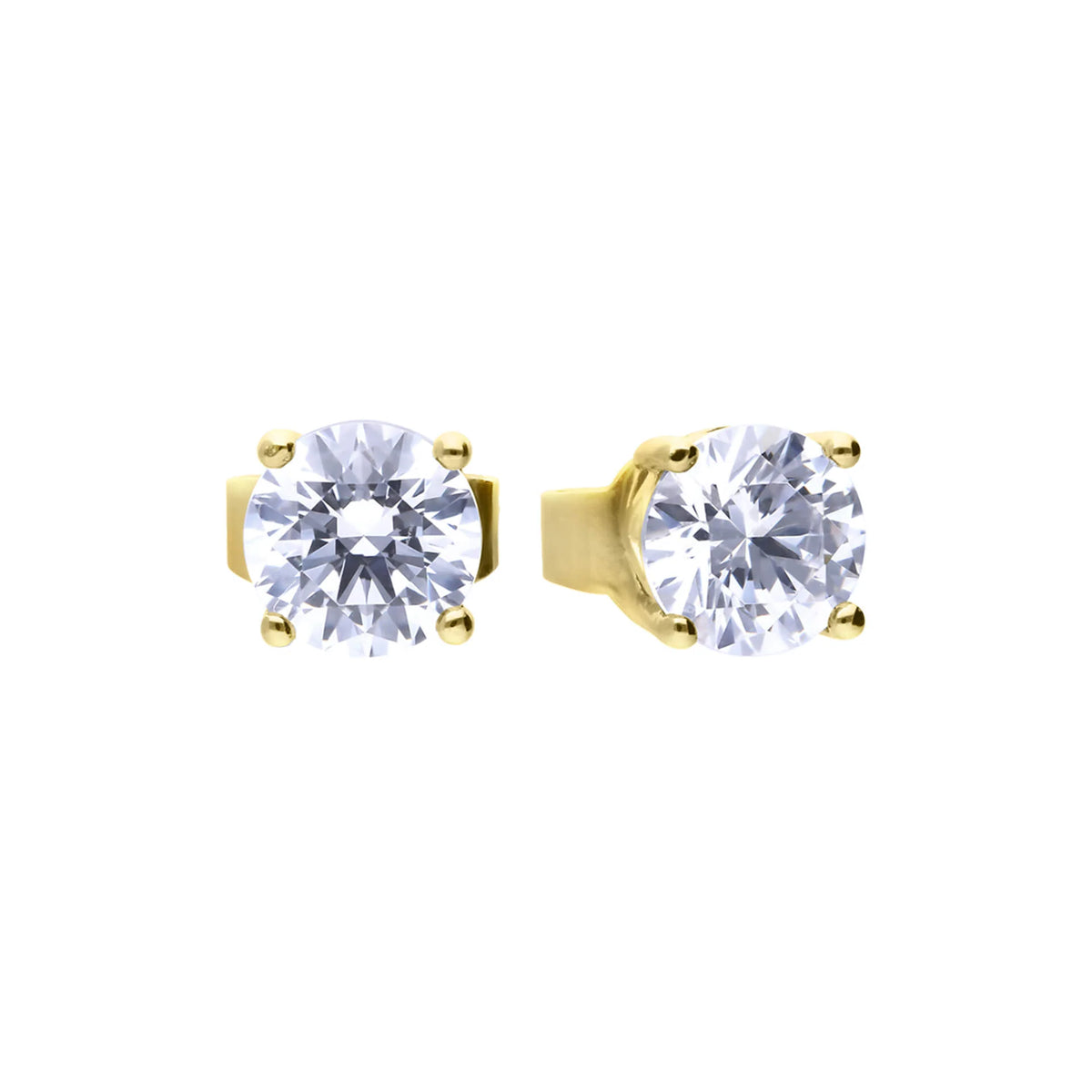 Diamonfire 24ct Gold Plated 1.00ct Cubic Zirconia Stud Earrings