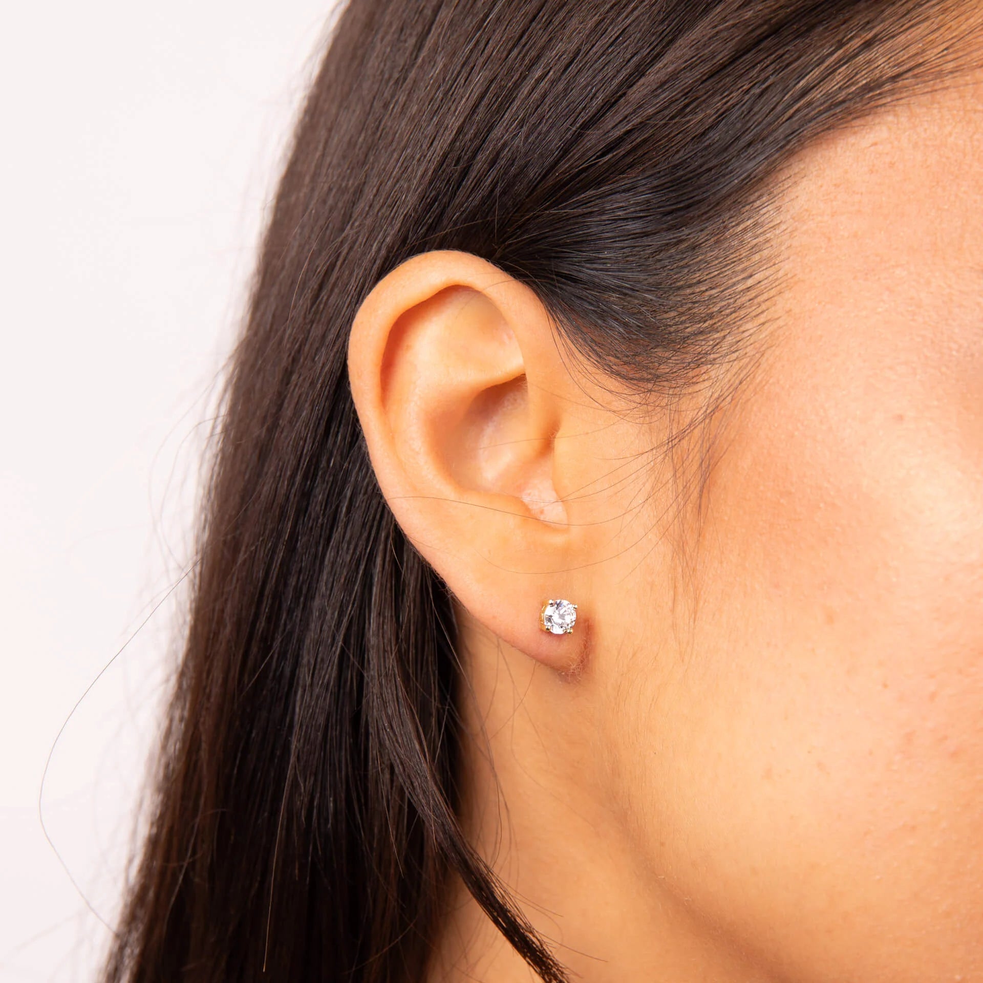 Diamonfire 24ct Gold Plated 1.00ct Cubic Zirconia Stud Earrings