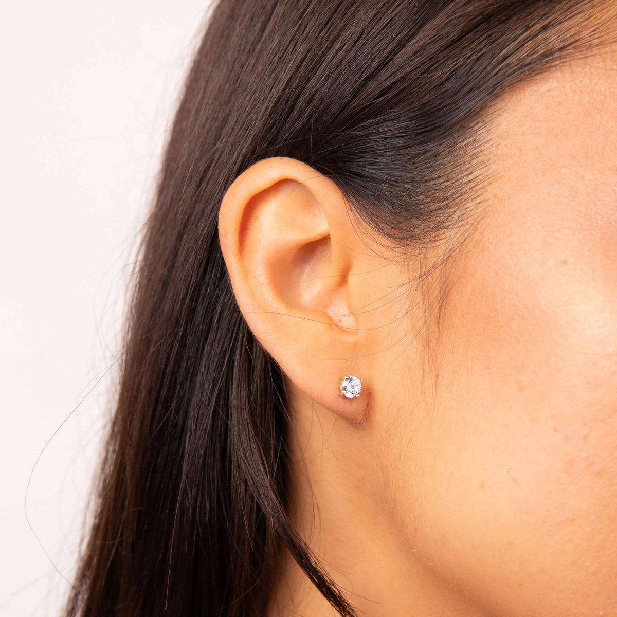 Diamonfire 24ct Gold Plated 1.00ct Cubic Zirconia Stud Earrings