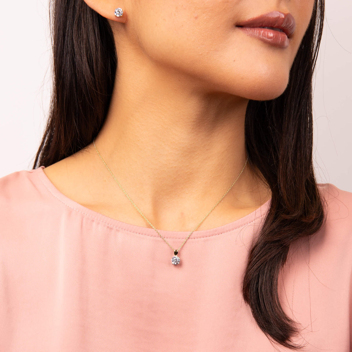 Diamonfire Gold Plated 1.00ct Cubic Zirconia Pendant