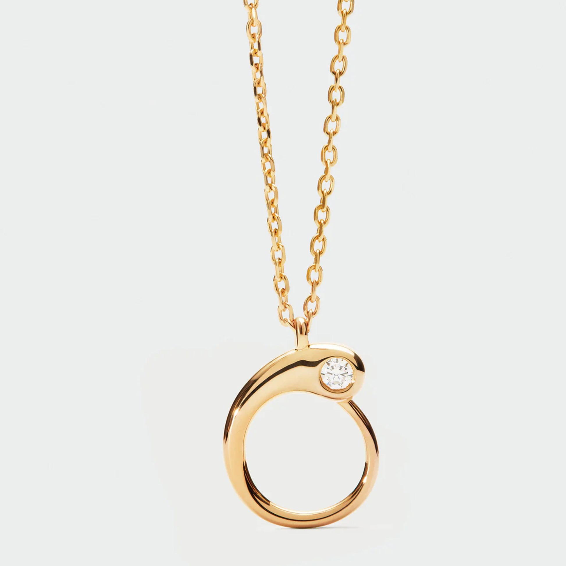 PDPAOLA Gold plated silver initial O necklace