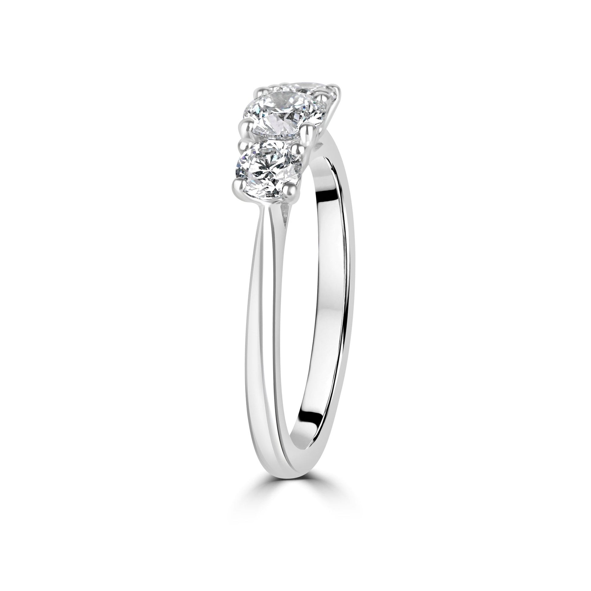 Platinum Three Stone GIA Cert Diamond Total 0.80ct Ring
