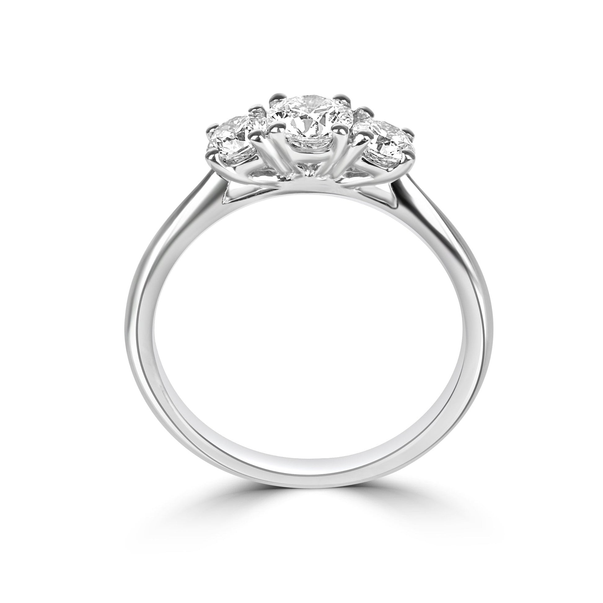 Platinum Three Stone GIA Cert Diamond Total 0.80ct Ring