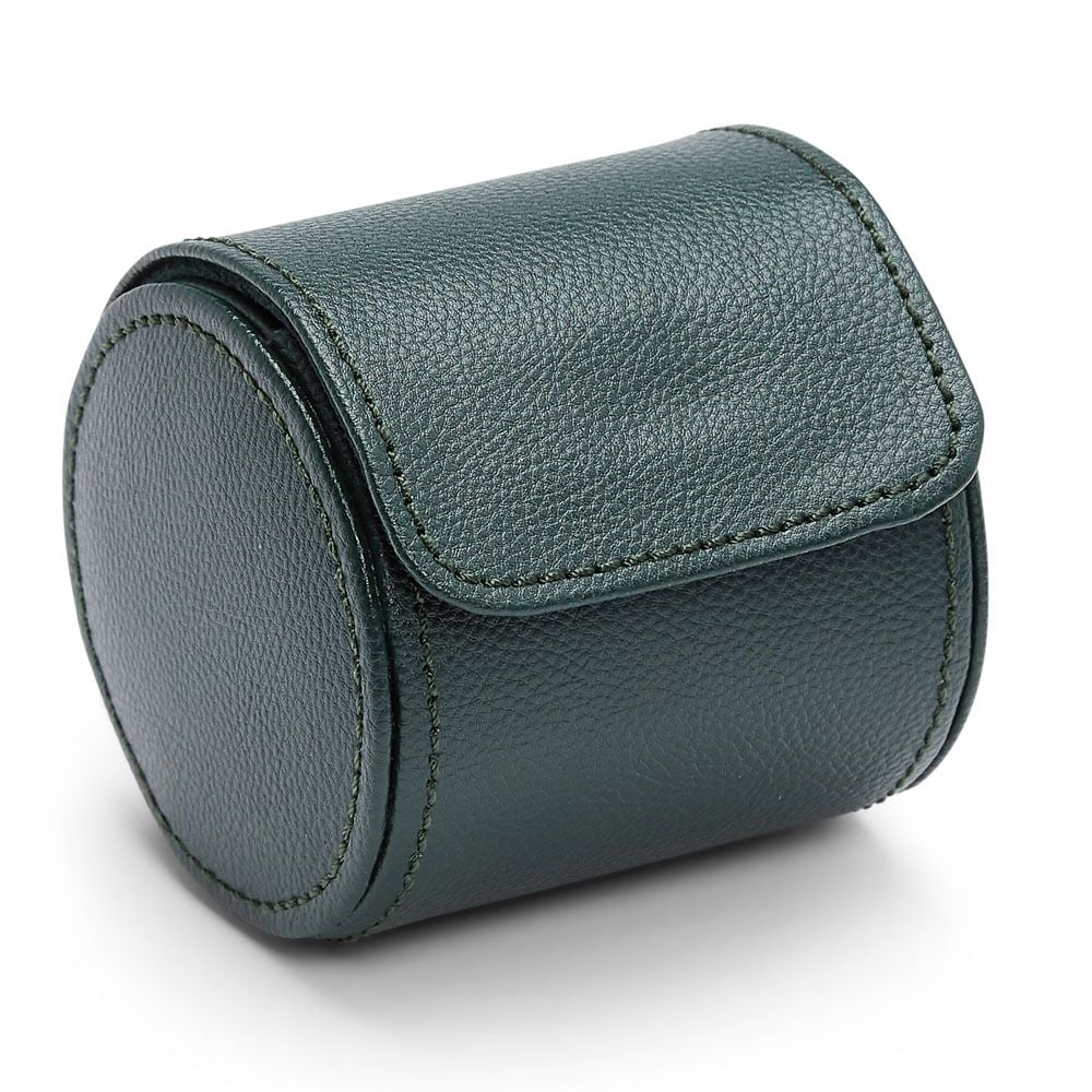 Single Watch Travel Roll in British Racing Green