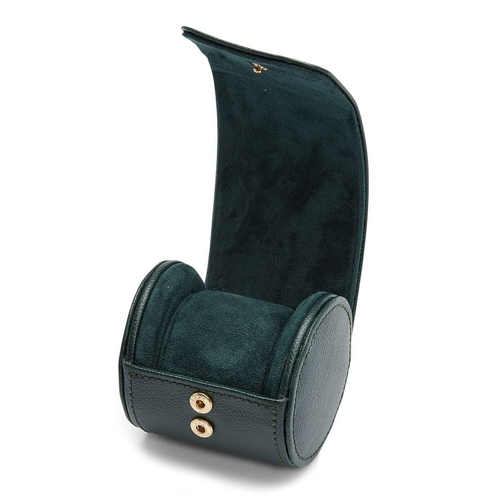 Single Watch Travel Roll in British Racing Green