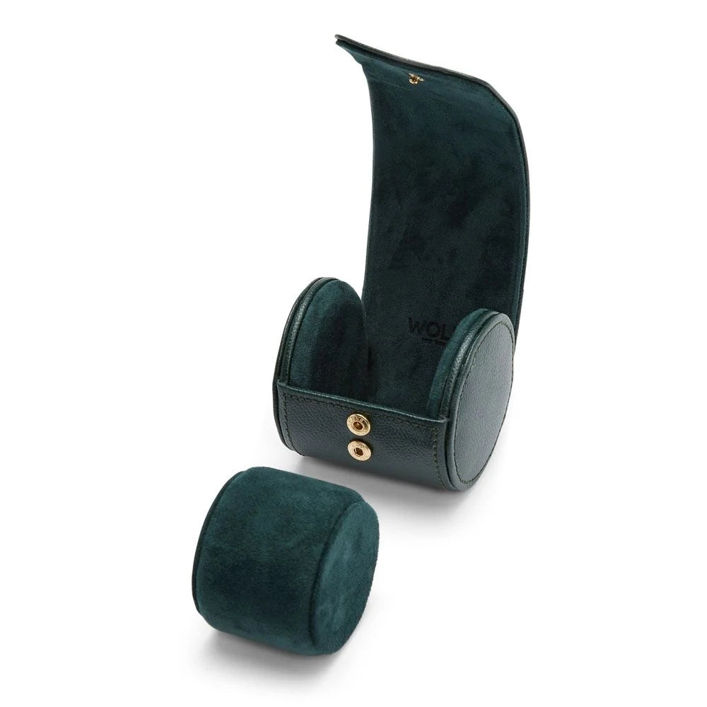 Single Watch Travel Roll in British Racing Green