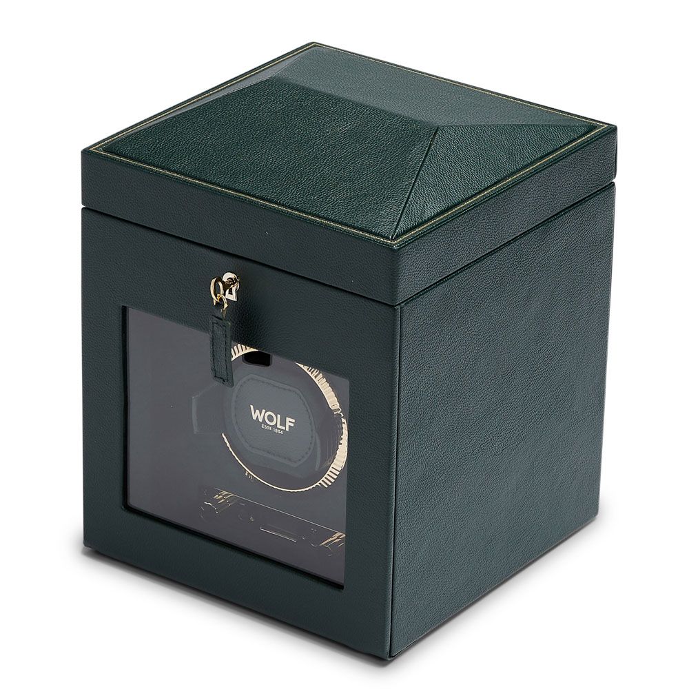 WOLF Single Watch Winder in British Racing Green