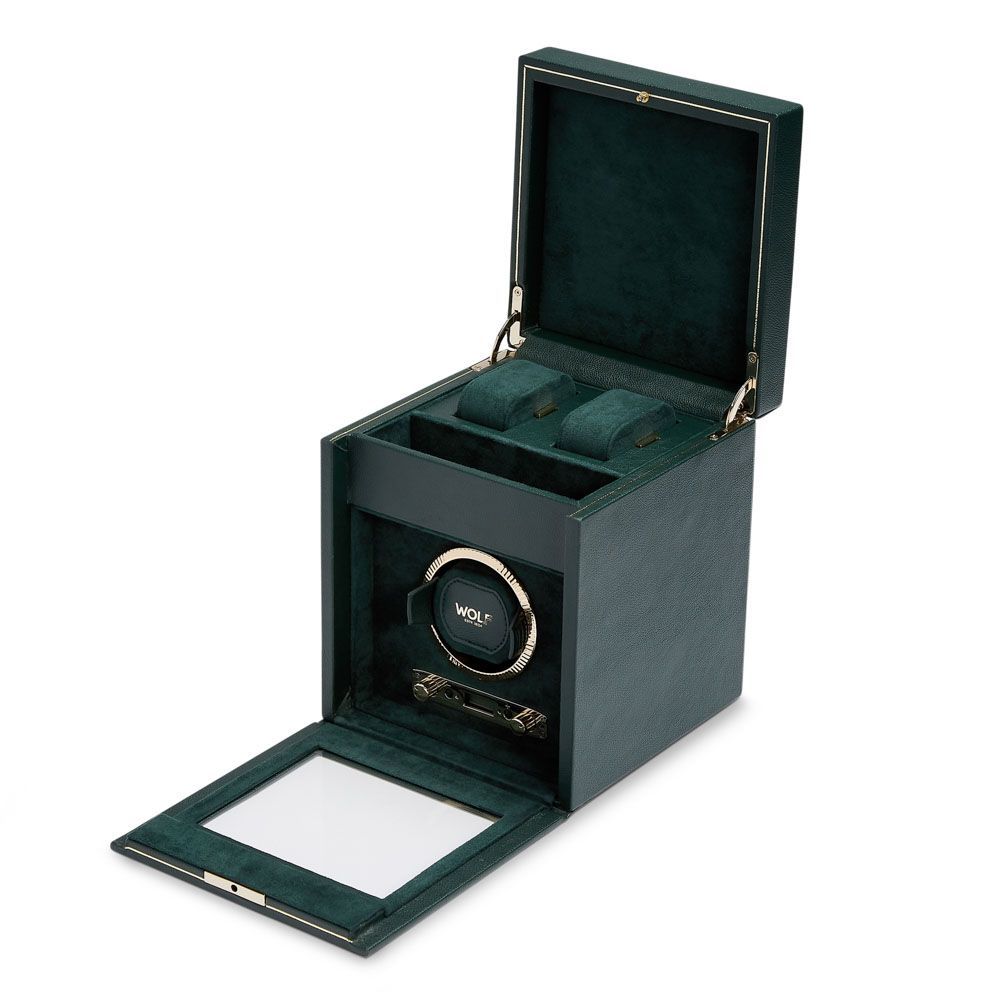 WOLF Single Watch Winder in British Racing Green