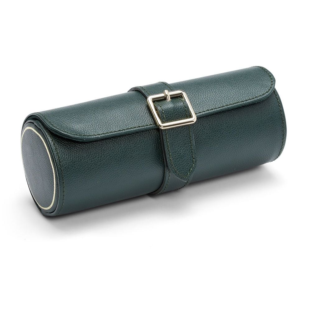 Triple Watch Travel Roll in British Racing Green