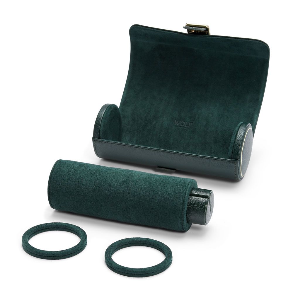 Triple Watch Travel Roll in British Racing Green