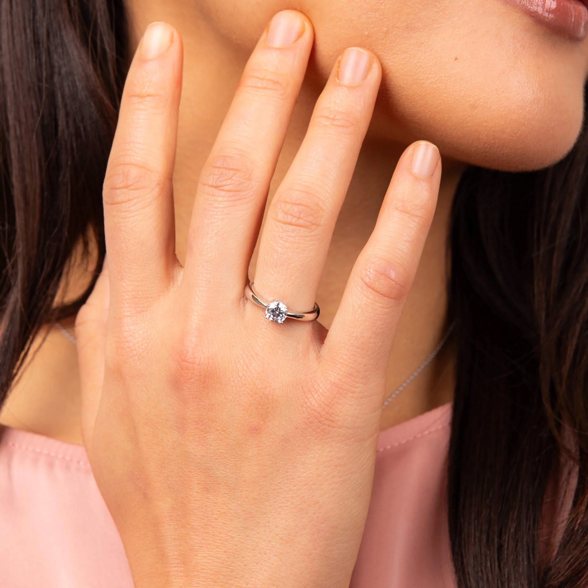 Diamonfire Anti-tarnish Four Claw 0.75ct CZ Ring