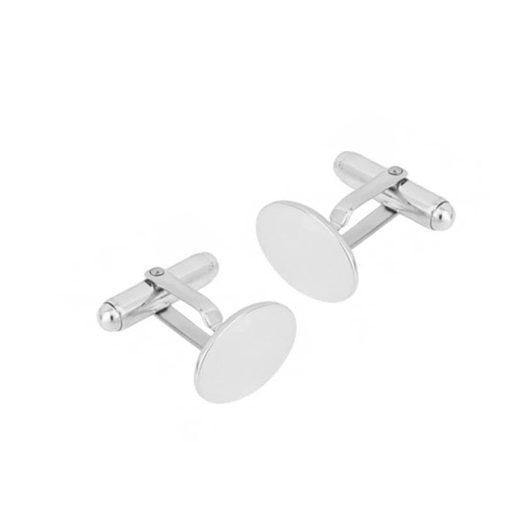 Silver Oval Cufflinks - Recycled Sterling Silver - Engravable
