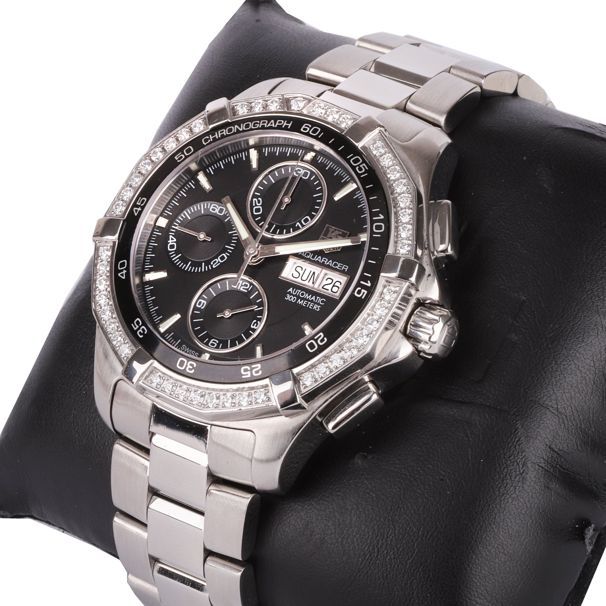 Tag Heuer Aquaracer Watch With Diamod Bezel