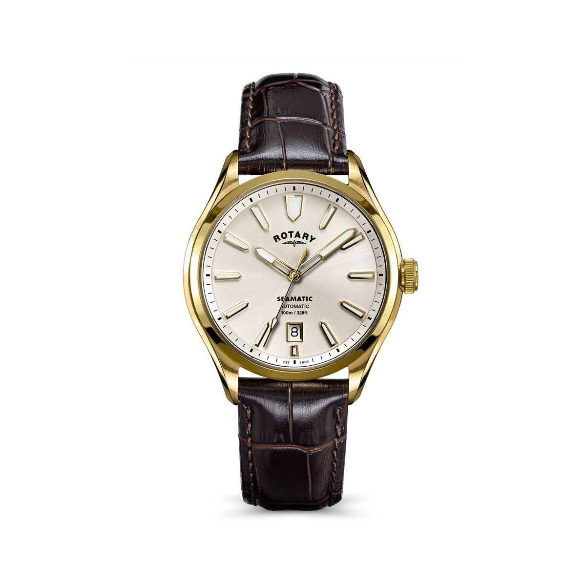 Rotary Seamatic 100 Gold PVD White Dial Automatic Watch